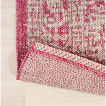 Sinjuri Medallion Textured Weave Indoor/outdoor Runner Rug
